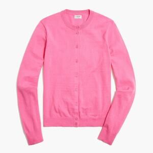 J. Crew Classic Cotton Long Sleeve Button-Front Cardigan Sweater Pink XL NWT